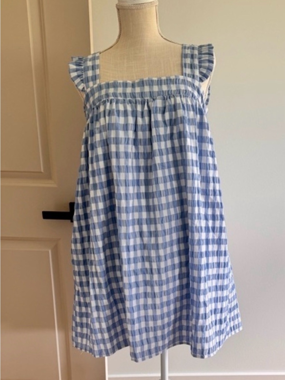 Storia Blue and White Gingham Sundress